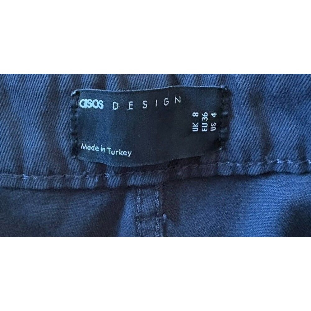 ASOS Navy Blue High Rise Slouchy Straight Leg Pants Size 4 - Picture 3 of 8